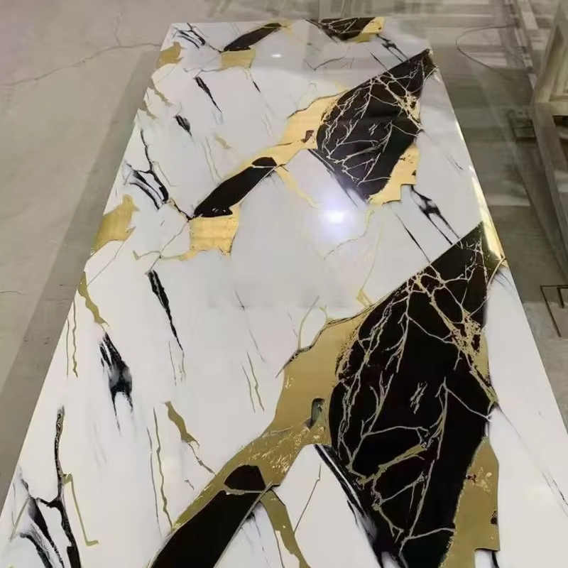 Wood Grain Finish PVC Marble UV Wall Panel